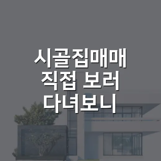 시골집매매 직접 보러 다녀보니, 싼 집보다 무서운 게 따로 있더라 - 요약