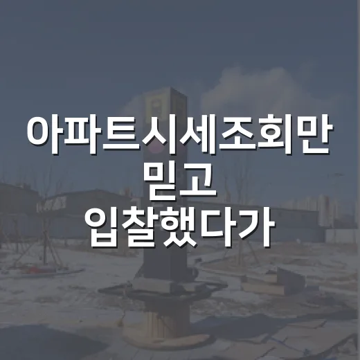 아파트시세조회만 믿고 입찰했다가 잔금 앞에서 식은땀 난 이야기 - 요약