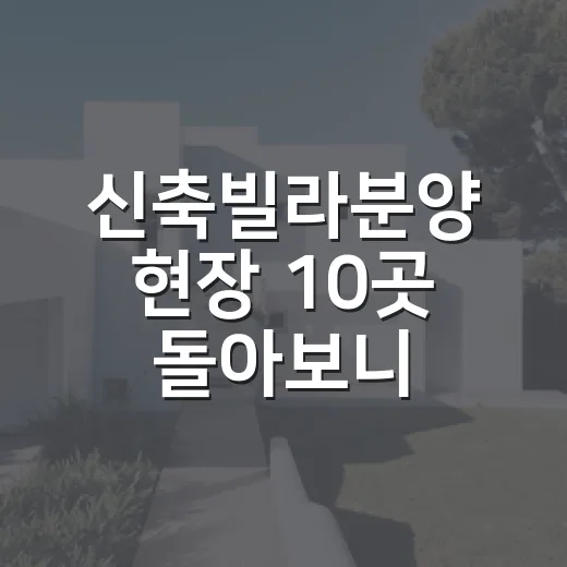 신축빌라분양 현장 10곳 돌아보니, 초보가 놓치기 쉬운 돈 새는 구멍 - 요약