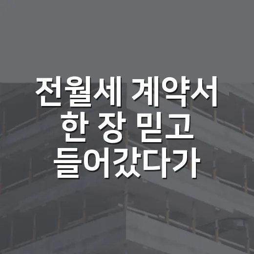 전월세 계약서 한 장 믿고 들어갔다가 보증금이 묶인 사람들, 현장에서 본 진짜 이야기 - 요약