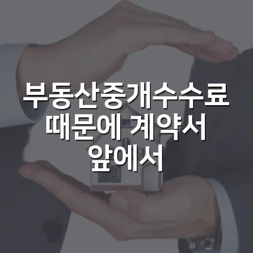 부동산중개수수료 때문에 계약서 앞에서 멈칫했던 날의 진짜 이야기 - 요약