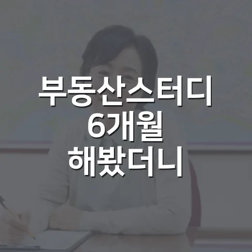 부동산스터디 6개월 해봤더니, 초보가 돈 잃는 지점이 보였습니다 - 요약
