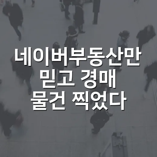 네이버부동산만 믿고 경매 물건 찍었다가 현장에서 다시 계산한 이야기 - 요약
