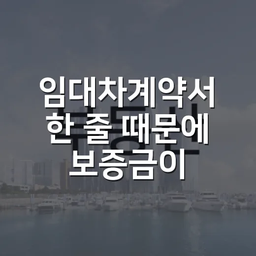 임대차계약서 한 줄 때문에 보증금이 흔들렸던 현장 이야기 - 요약