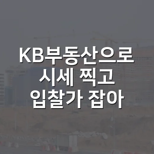 KB부동산으로 시세 찍고 입찰가 잡아봤더니, 현장에서 달라진 것들 - 요약