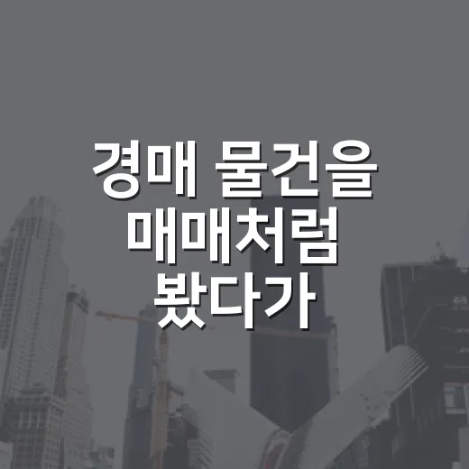 경매 물건을 매매처럼 봤다가 입찰장에서 식은땀 난 이야기 - 요약