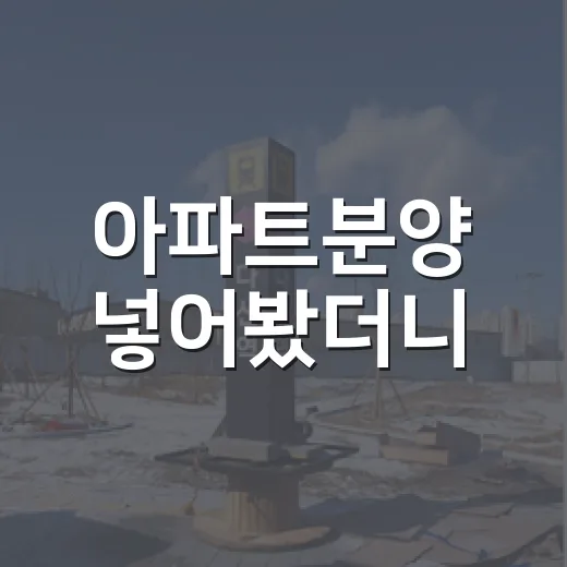 아파트분양 넣어봤더니, 경매 투자자 눈에는 이렇게 보였습니다 - 요약