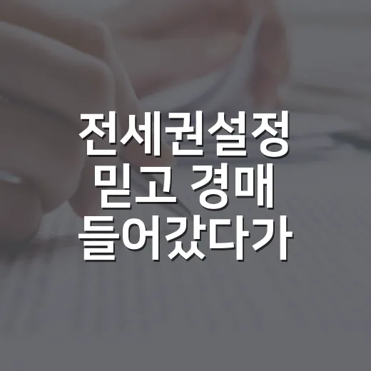 전세권설정 믿고 경매 들어갔다가 현장에서 식은땀 난 이야기 - 요약