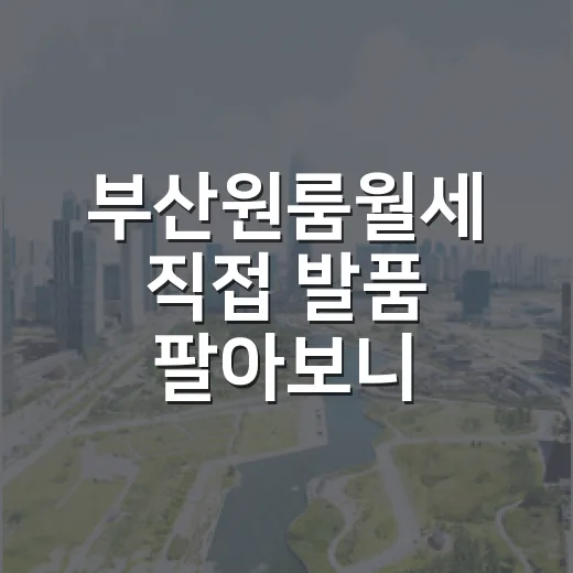 부산원룸월세 직접 발품 팔아보니, 싸 보이는 방이 더 비쌌던 이유 - 요약