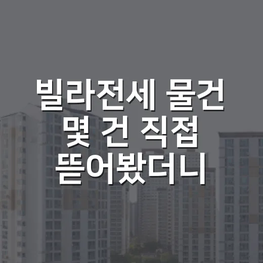 빌라전세 물건 몇 건 직접 뜯어봤더니, 싼 전세가 제일 무서웠습니다 - 요약