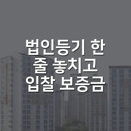 법인등기 한 줄 놓치고 입찰 보증금 날릴 뻔했던 이야기 - 요약
