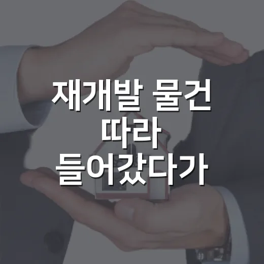 재개발 물건 따라 들어갔다가 잔금날 식은땀 흘린 이야기 - 요약