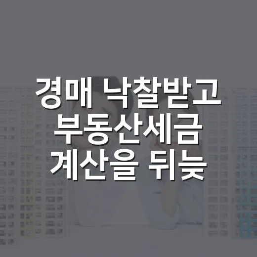 경매 낙찰받고 부동산세금 계산을 뒤늦게 했더니 남는 돈이 사라졌다 - 요약