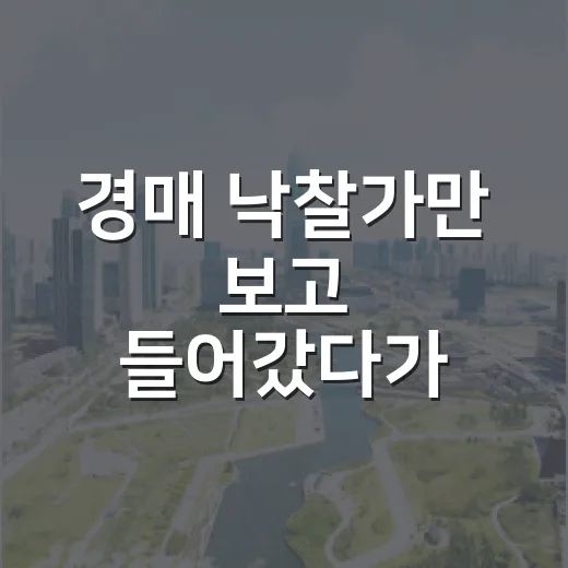 경매 낙찰가만 보고 들어갔다가 부동산취득세에서 식은땀 난 이야기 - 요약