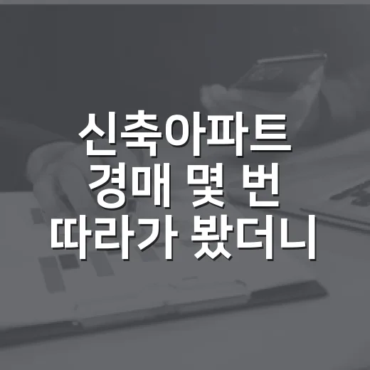 신축아파트 경매 몇 번 따라가 봤더니, 초보가 비싸게 사는 이유가 보였습니다 - 요약