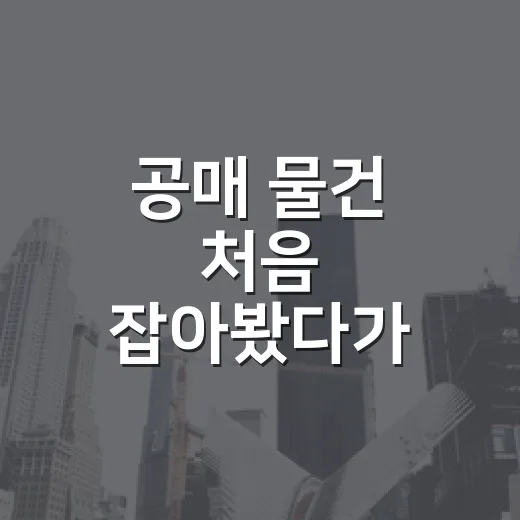 공매 물건 처음 잡아봤다가 보증금보다 권리분석이 더 무서웠던 이야기 - 요약
