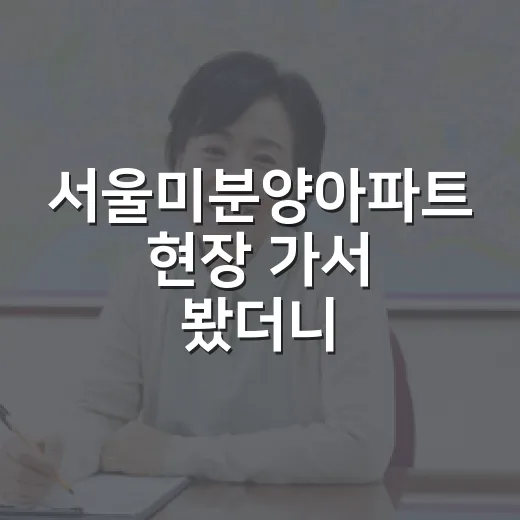 서울미분양아파트 현장 가서 봤더니, 싼 물건보다 먼저 봐야 할 게 있더군요 - 요약