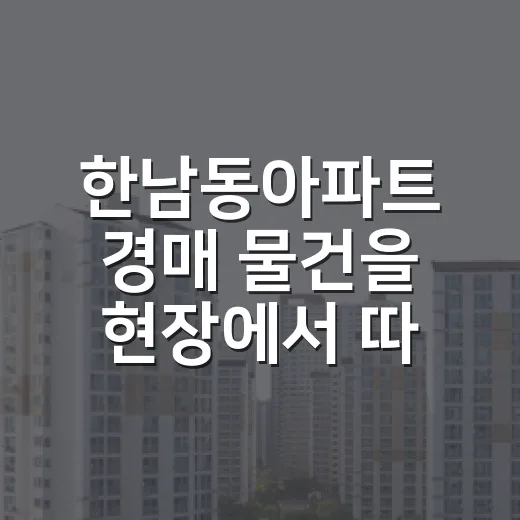 한남동아파트 경매 물건을 현장에서 따라가 봤더니 숫자보다 무서운 게 보였다 - 요약