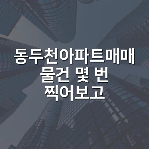 동두천아파트매매 물건 몇 번 찍어보고 배운 싼 집의 진짜 얼굴 - 요약