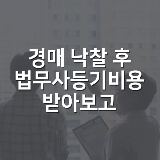 경매 낙찰 후 법무사등기비용 받아보고 놀란 사람들에게 하는 진짜 이야기 - 요약