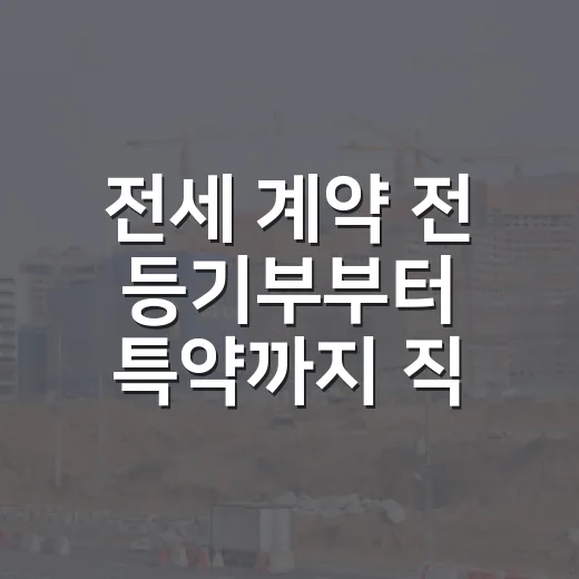 전세 계약 전 등기부부터 특약까지 직접 확인해본 전세사기예방 이야기 - 요약