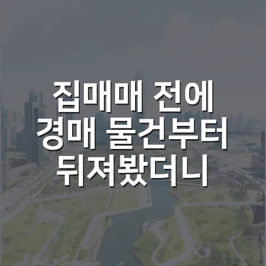 집매매 전에 경매 물건부터 뒤져봤더니 보이는 것들 - 요약