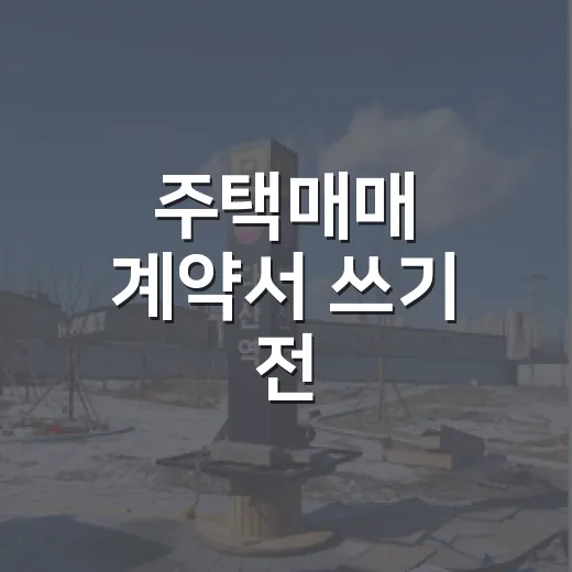 주택매매 계약서 쓰기 전, 제가 현장에서 꼭 확인하는 것들 - 요약