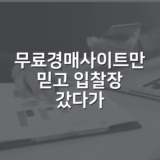 무료경매사이트만 믿고 입찰장 갔다가 식은땀 난 이야기 - 요약