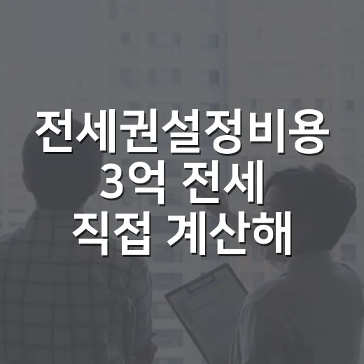 전세권설정비용 3억 전세 직접 계산해봤더니, 싸게 볼 돈이 아니었습니다 - 요약