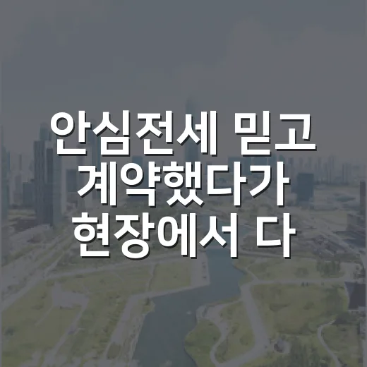 안심전세 믿고 계약했다가 현장에서 다시 확인한 것들 - 요약