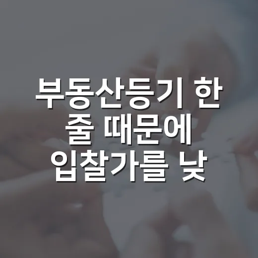 부동산등기 한 줄 때문에 입찰가를 낮췄던 날의 진짜 이야기 - 요약