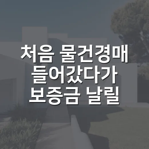 처음 물건경매 들어갔다가 보증금 날릴 뻔한 진짜 이야기 - 요약