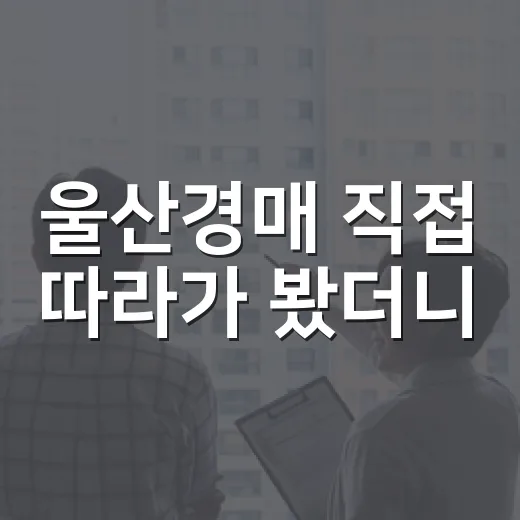 울산경매 직접 따라가 봤더니, 숫자보다 현장이 먼저 보였습니다 - 요약