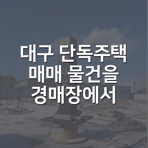 대구 단독주택 매매 물건을 경매장에서 직접 찍어보니 보이는 것들 - 요약