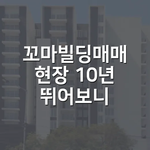 꼬마빌딩매매 현장 10년 뛰어보니, 초보가 놓치는 돈 새는 지점들 - 요약