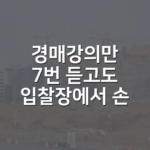 경매강의만 7번 듣고도 입찰장에서 손 떨던 후배 이야기 - 요약