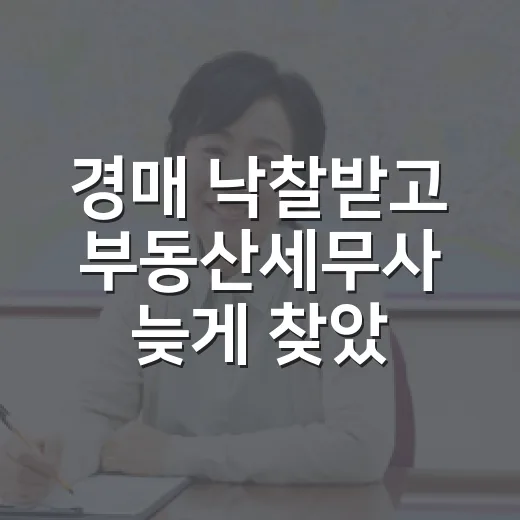 경매 낙찰받고 부동산세무사 늦게 찾았다가 세금 계산 다시 한 이야기 - 요약