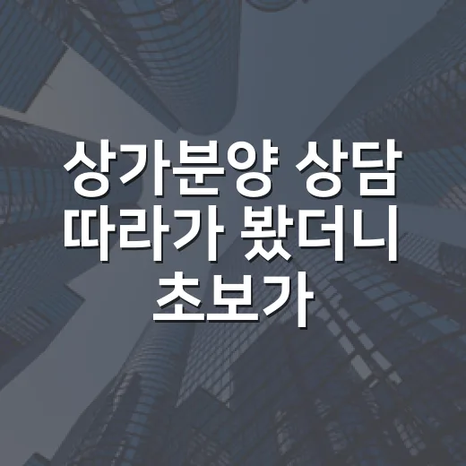 상가분양 상담 따라가 봤더니 초보가 놓치는 돈구멍이 보였습니다 - 요약