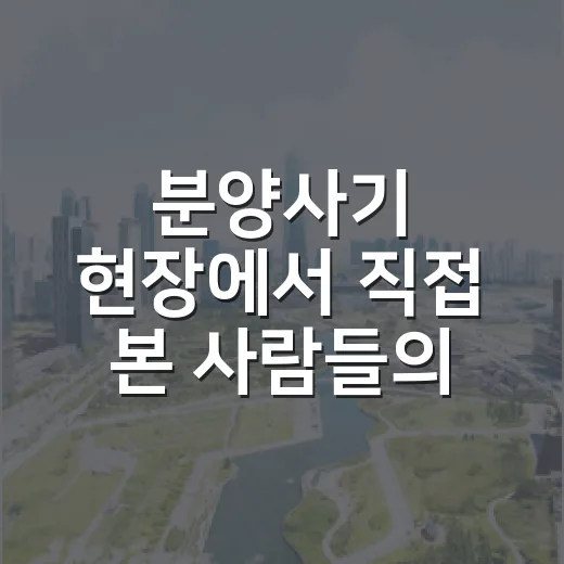 분양사기 현장에서 직접 본 사람들의 공통점, 싸게 잡았다고 웃다가 계약금 날립니다 - 요약