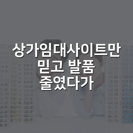 상가임대사이트만 믿고 발품 줄였다가 보증금 3천 날릴 뻔한 이야기 - 요약