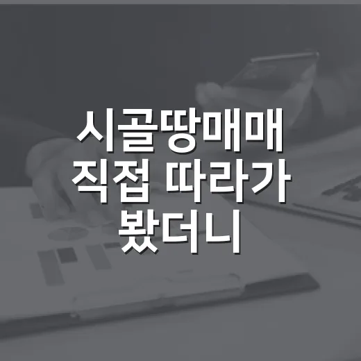 시골땅매매 직접 따라가 봤더니, 싸 보이는 땅일수록 먼저 봐야 할 것들 - 요약