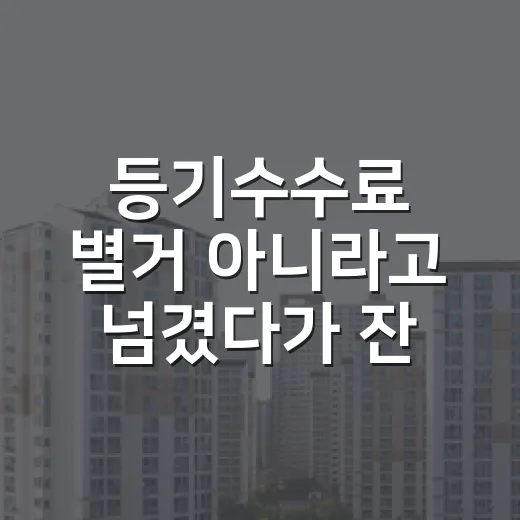 등기수수료 별거 아니라고 넘겼다가 잔금 날 식은땀 흘린 이야기 - 요약