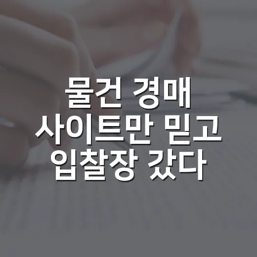 물건 경매 사이트만 믿고 입찰장 갔다가 등기부를 다시 본 날 - 요약