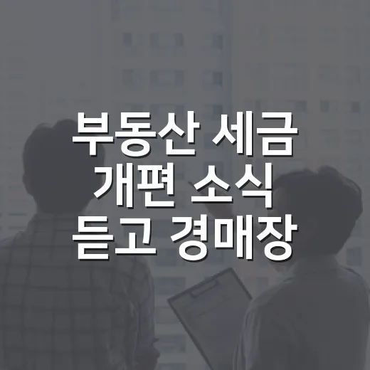 부동산 세금 개편 소식 듣고 경매장 계산기부터 다시 두드려본 이야기 - 요약