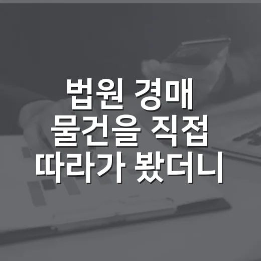 법원 경매 물건을 직접 따라가 봤더니, 초보가 먼저 봐야 할 게 보였다 - 요약