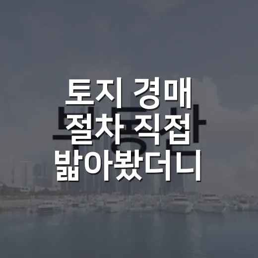 토지 경매 절차 직접 밟아봤더니, 아파트보다 먼저 봐야 할 게 달랐습니다 - 요약