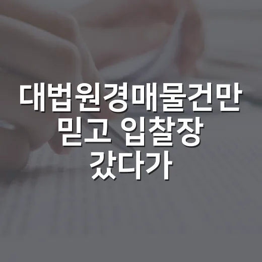 대법원경매물건만 믿고 입찰장 갔다가 발목 잡힌 날 - 요약