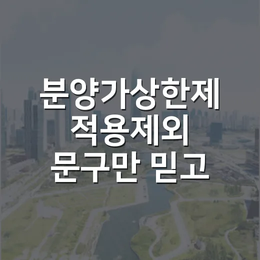 분양가상한제 적용제외 문구만 믿고 입찰가 올렸다가 식은땀 난 이야기 - 요약