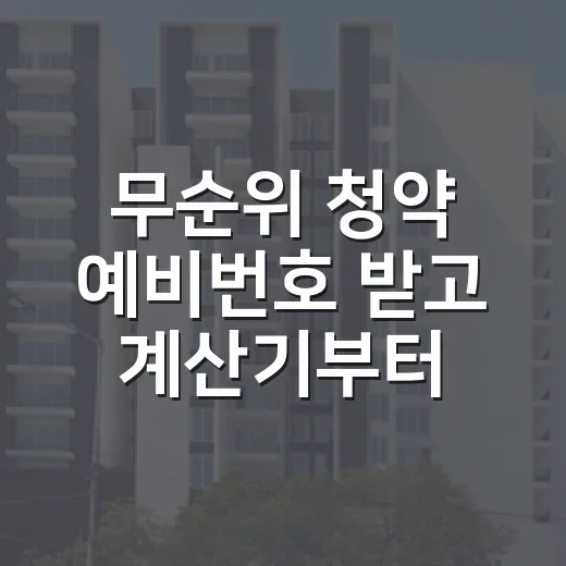 무순위 청약 예비번호 받고 계산기부터 켠 이유 - 요약