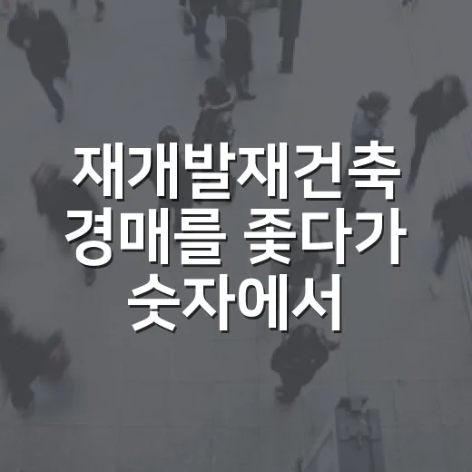 재개발재건축 경매를 좇다가 숫자에서 멈췄다 - 요약